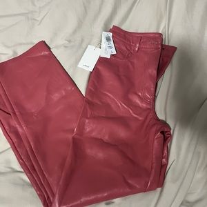 Aritzia Pink Leather Jeans size 8, Brand New Never Worn!